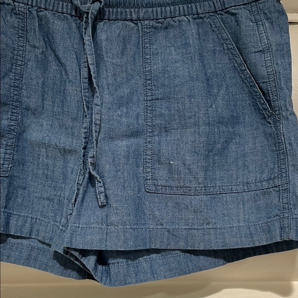 J. Crew Light Blue Chambray Drawstring Shorts - Picture 3 of 4